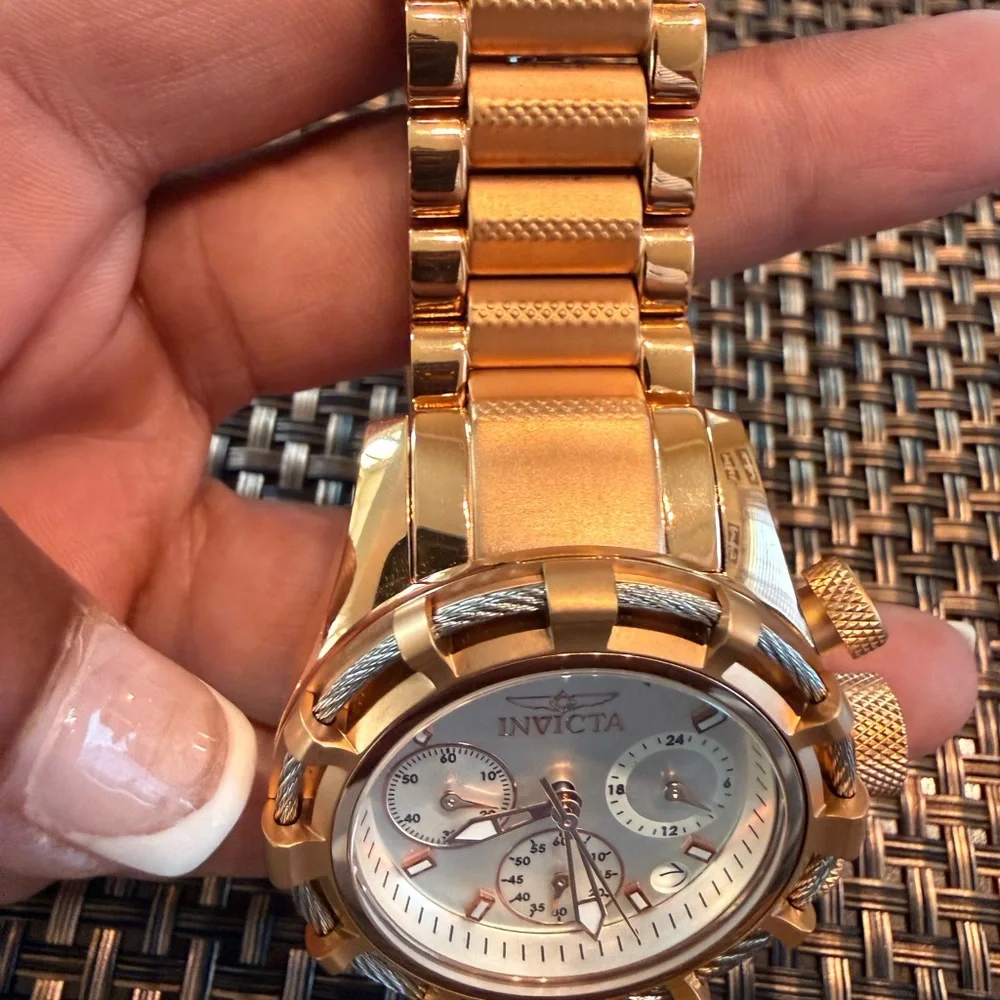 Invicta Rose Gold and Silver-Tone Chronograph Bracelet Watch